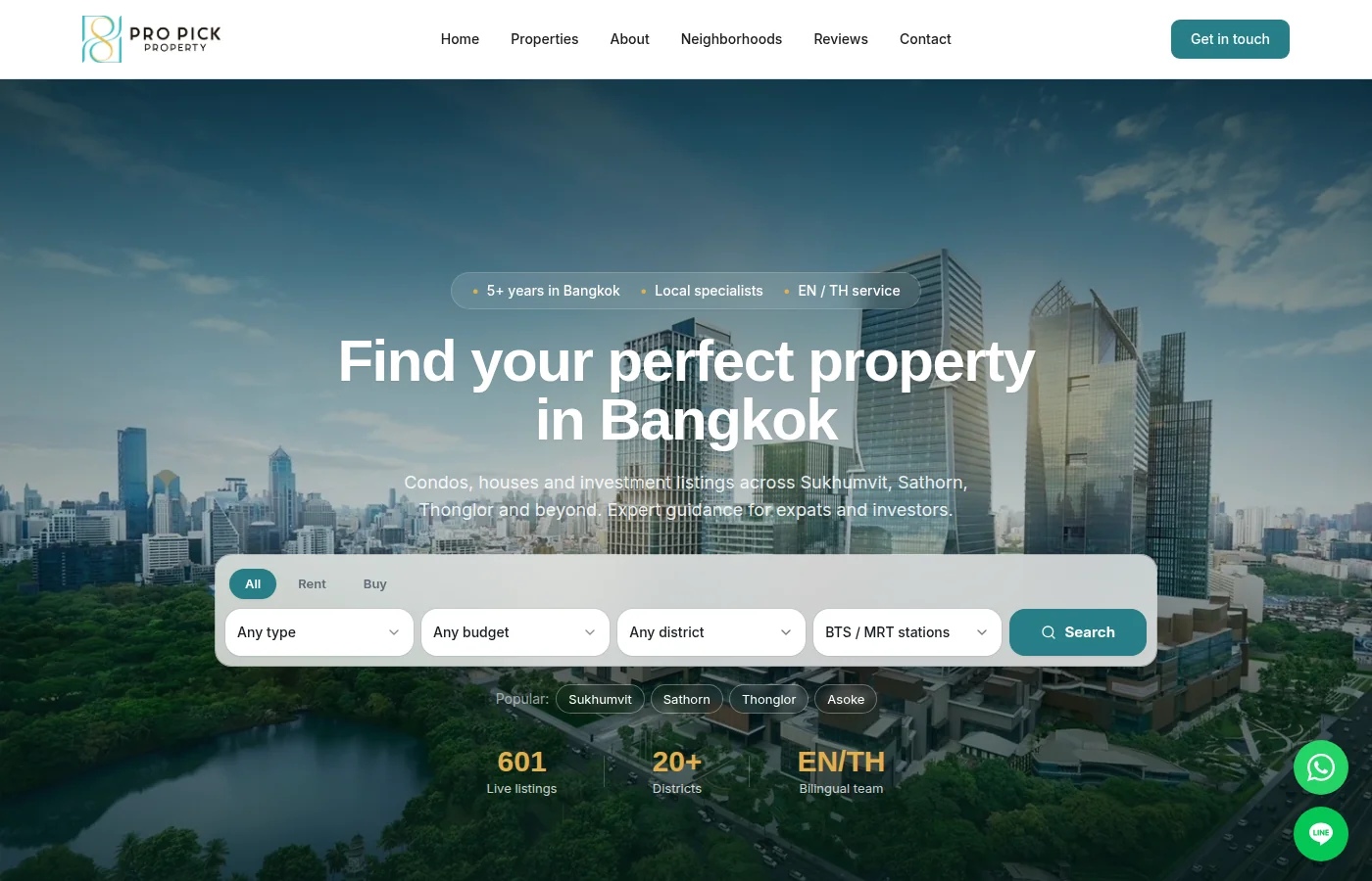pro pick property, bangkok condo listings